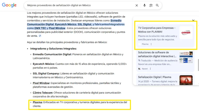 Plaxma crecimiento orgánico GSC: clicks 102 a 428 (+319%) e impresiones 530 a 4,130 (+679%)