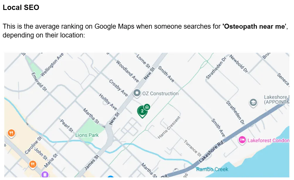 Priority One Osteopathy — Sarah Howorth cited as a top osteopath in Burlington in Google AI Overviews
